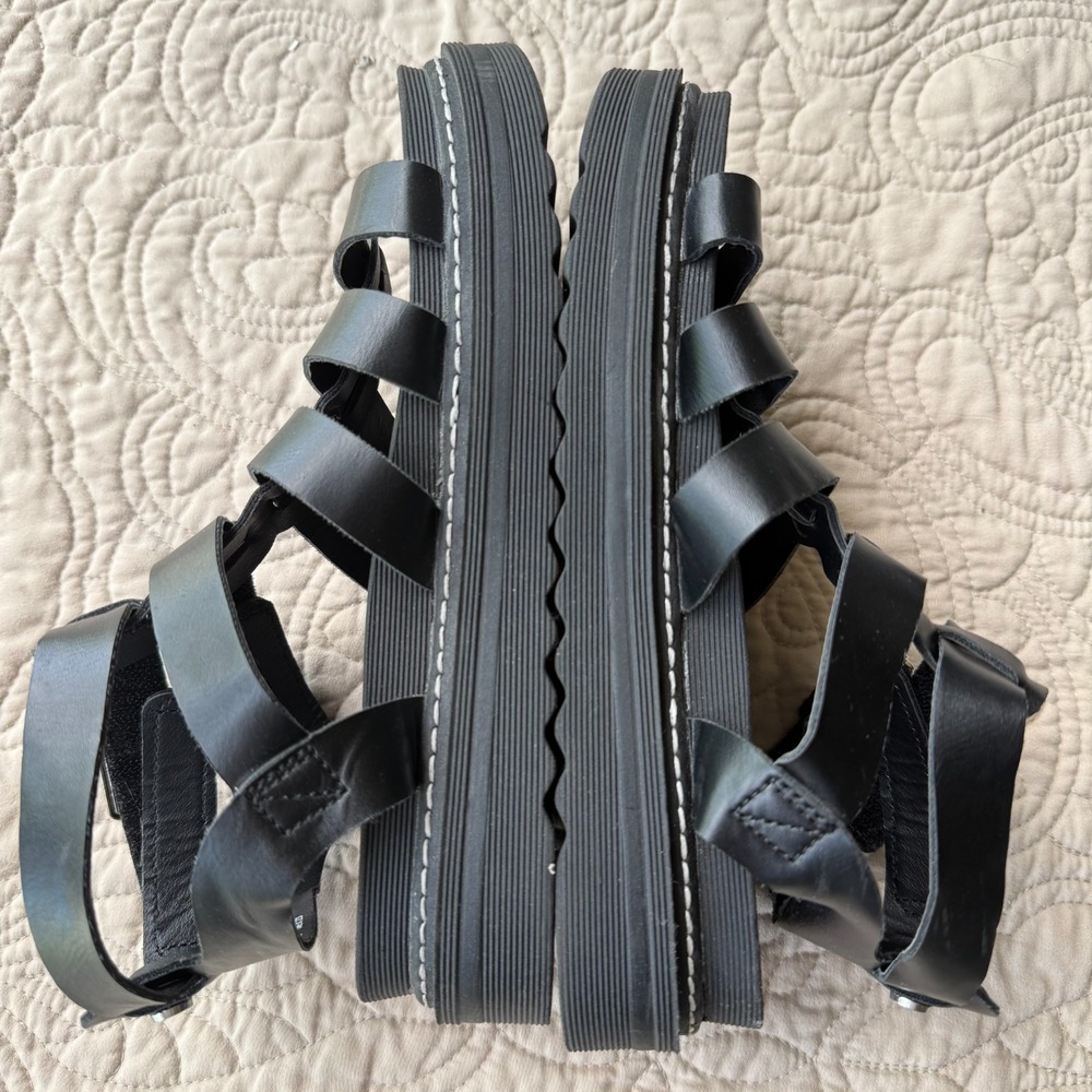Kid's SIZE 4 Madden NYC Trendy Black Gladiator Fisherman Sandals Easy Closure - Picture 5 of 9